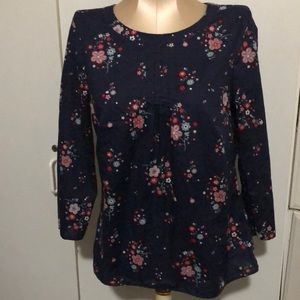 Boden 6, Blue floral long sleeve blouse